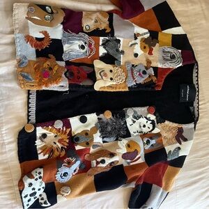 Michael Simon Multicolor Animal Patchwork Cardigan